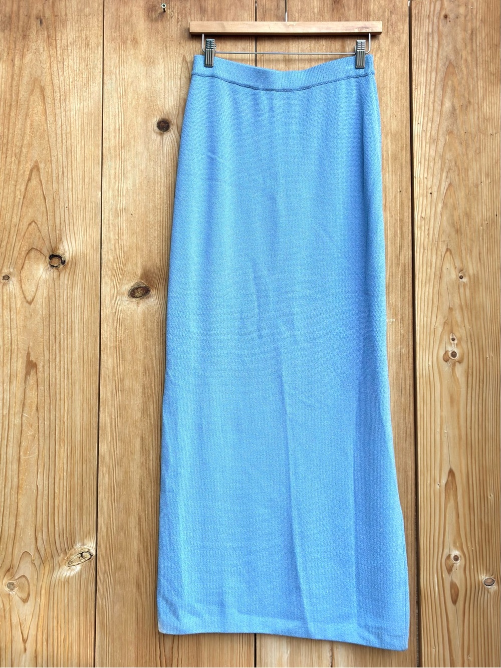 St. John Light Blue Santana Knit Long Skirt Sz 4
